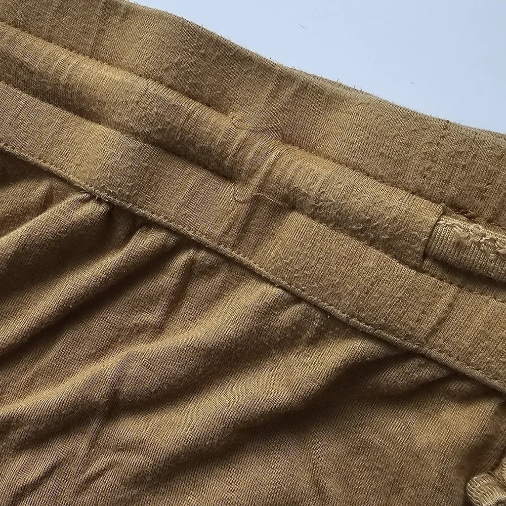 Kate Quinn Golden Brown Bamboo Ruffle Shorts